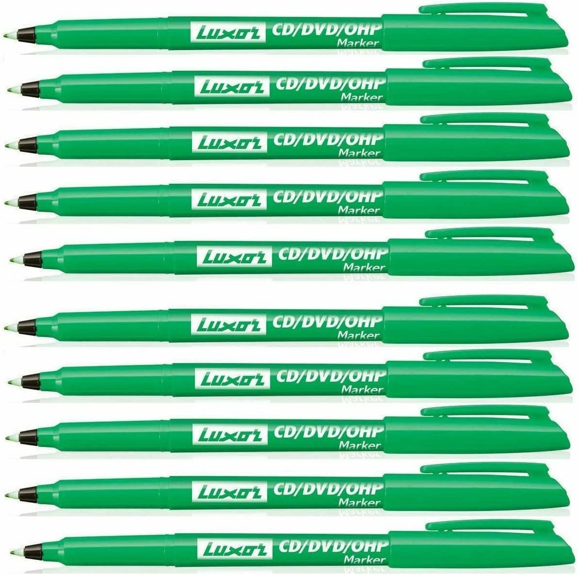 GROSSē 10 X FINE TIP PERMNENT MARKER PENS BLACK, BLUE, RED, GREEN COLOR LUXOR CD/DVD Pen Marker