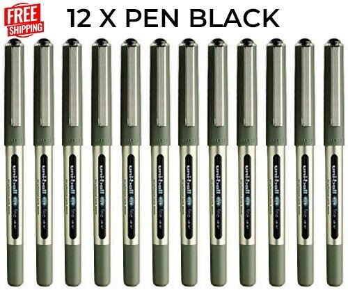 12X UNI-BALL UNIBALL EYE FINE UB-157 GEL PEN 0.7mm UB157 BLACK ink