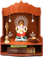 GROSSē Home Decor Beautiful Wooden Foldable Temple, Beautiful MDF Bell Wooden pooja Temple (Bell)