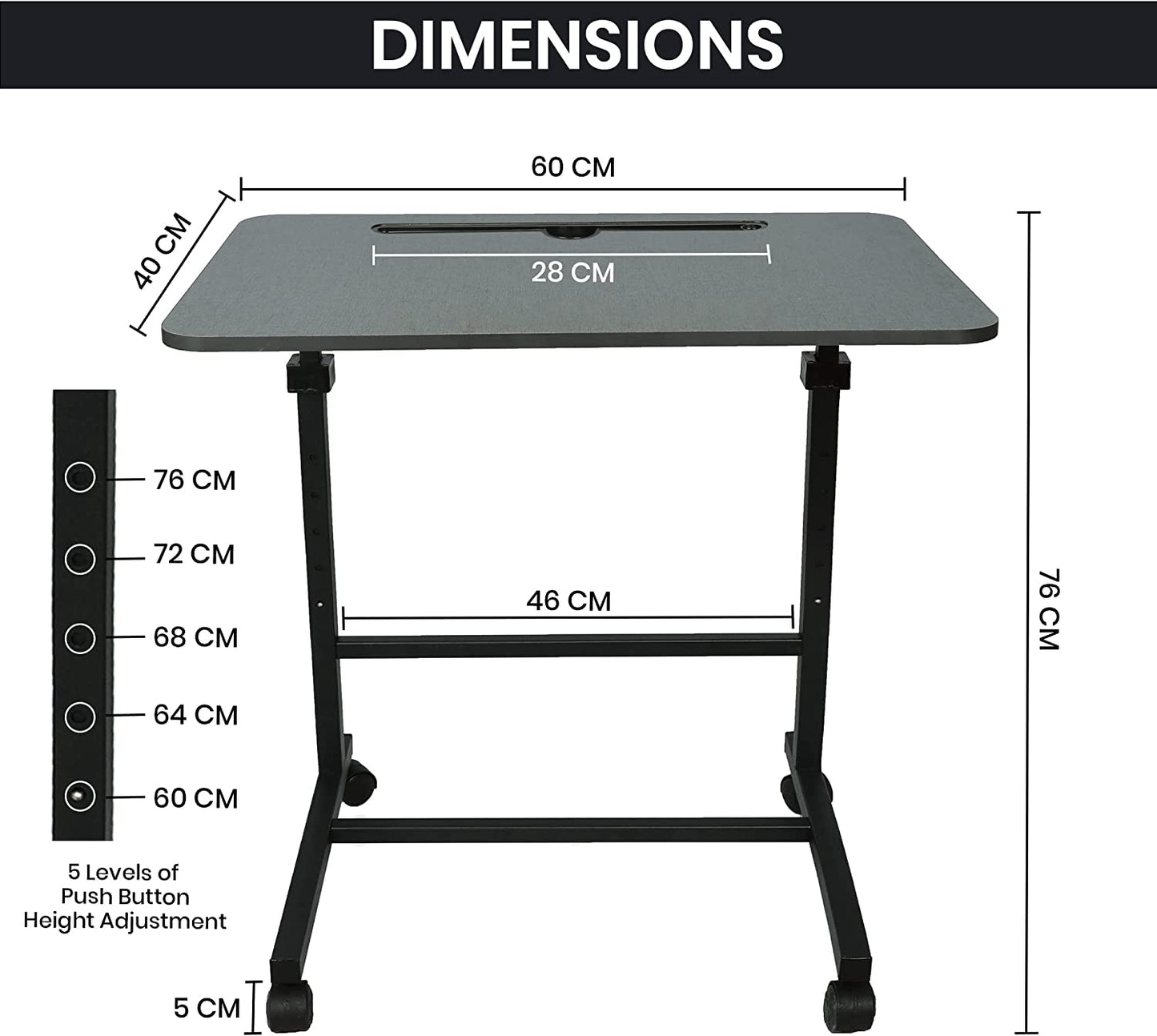 GROSSē Multi-Purpose Laptop Table| Study Table| Bed Table| Adjustable Height, Portable For Office, Work Form Home, Class Room Work Station | Ideal for Work from Home| Kids| DIY Table, Easy to Assemble