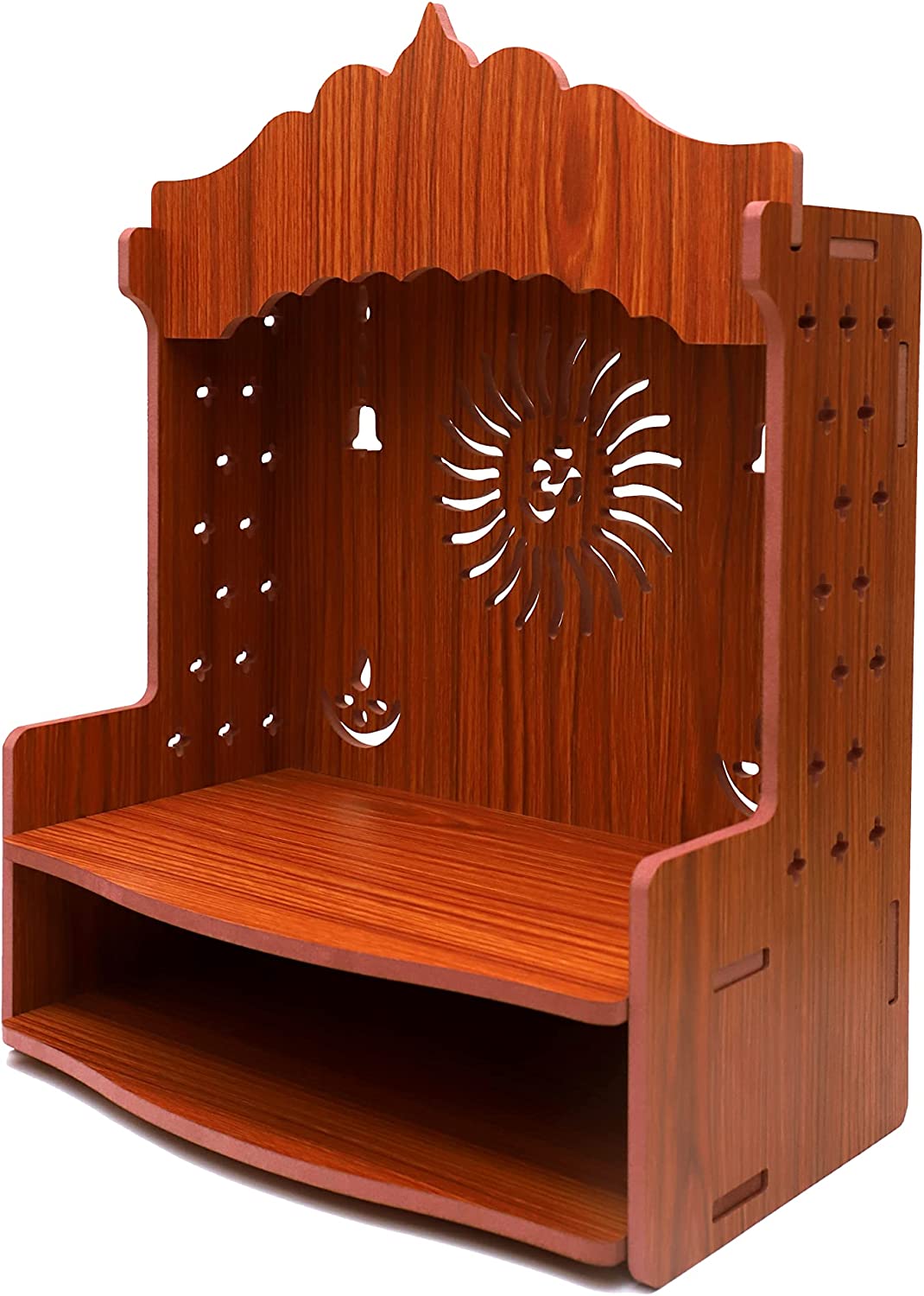 GROSSē Home Decor Beautiful Wooden Foldable Temple, Beautiful MDF Bell Wooden pooja Temple (Bell)