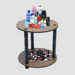 2 Tier Round DIY Standing Multipurpose Shelf For Living Room, Bed Room