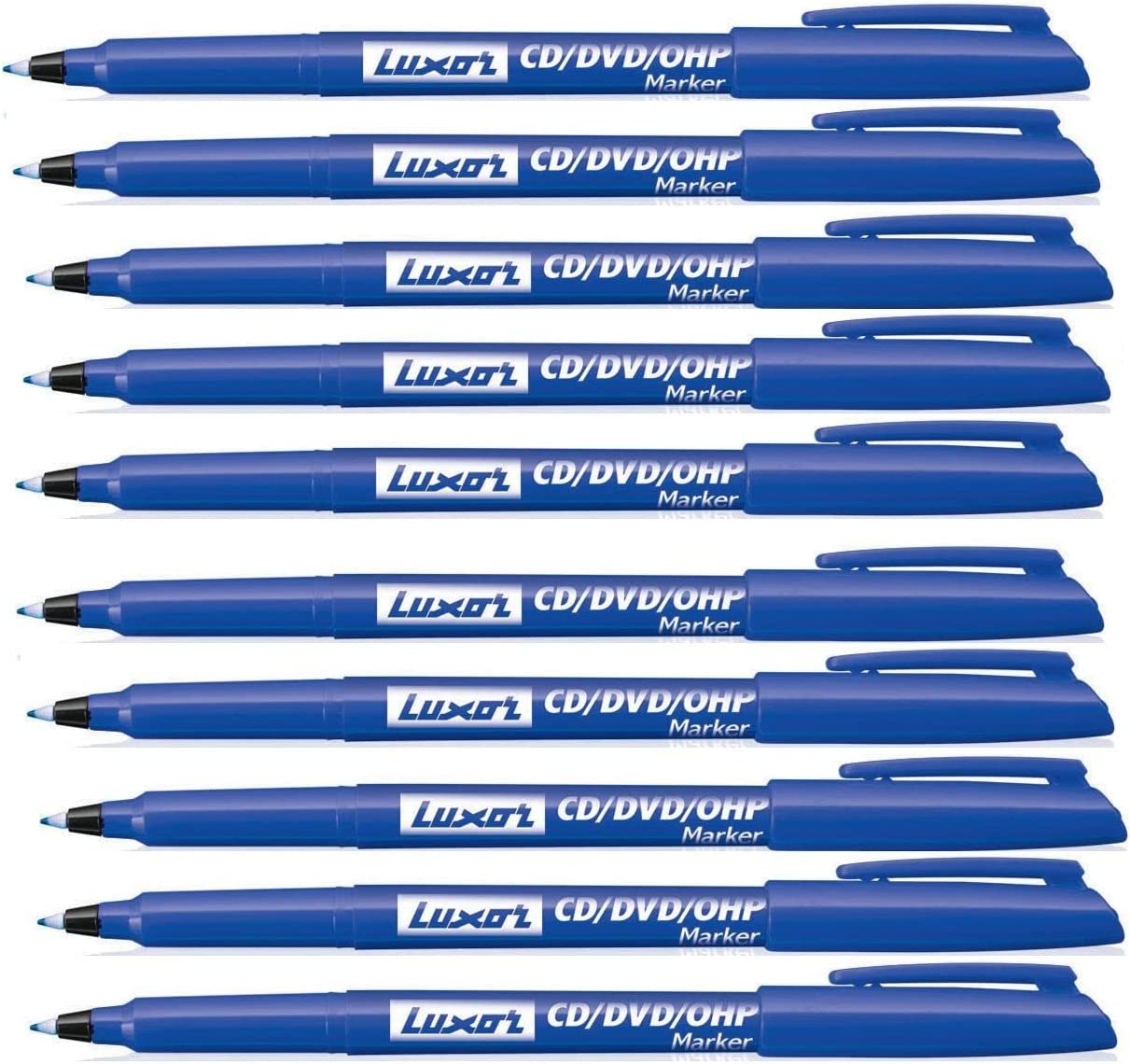 GROSSē 10 X FINE TIP PERMNENT MARKER PENS BLACK, BLUE, RED, GREEN COLOR LUXOR CD/DVD Pen Marker