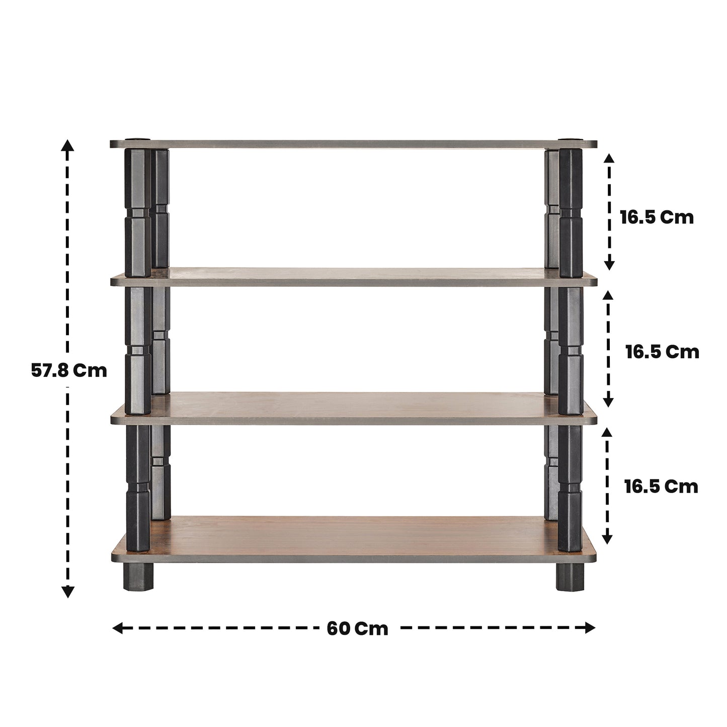 Turn-N-Tube 4 Tier Wooden Shoe Rack Storage Stand Organizer Vertical Shelf Unit