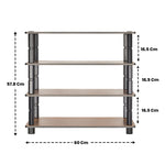 Turn-N-Tube 4 Tier Wooden Shoe Rack Storage Stand Organizer Vertical Shelf Unit