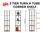 Turn-N-Tube 5 Tier DIY Corner Standing Multipurpose Wall Shelf For Living Room