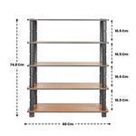 Turn-N-Tube 5 Tier Shoe Rack Shelf Organizer Storage wide Wooden Easy Assembly