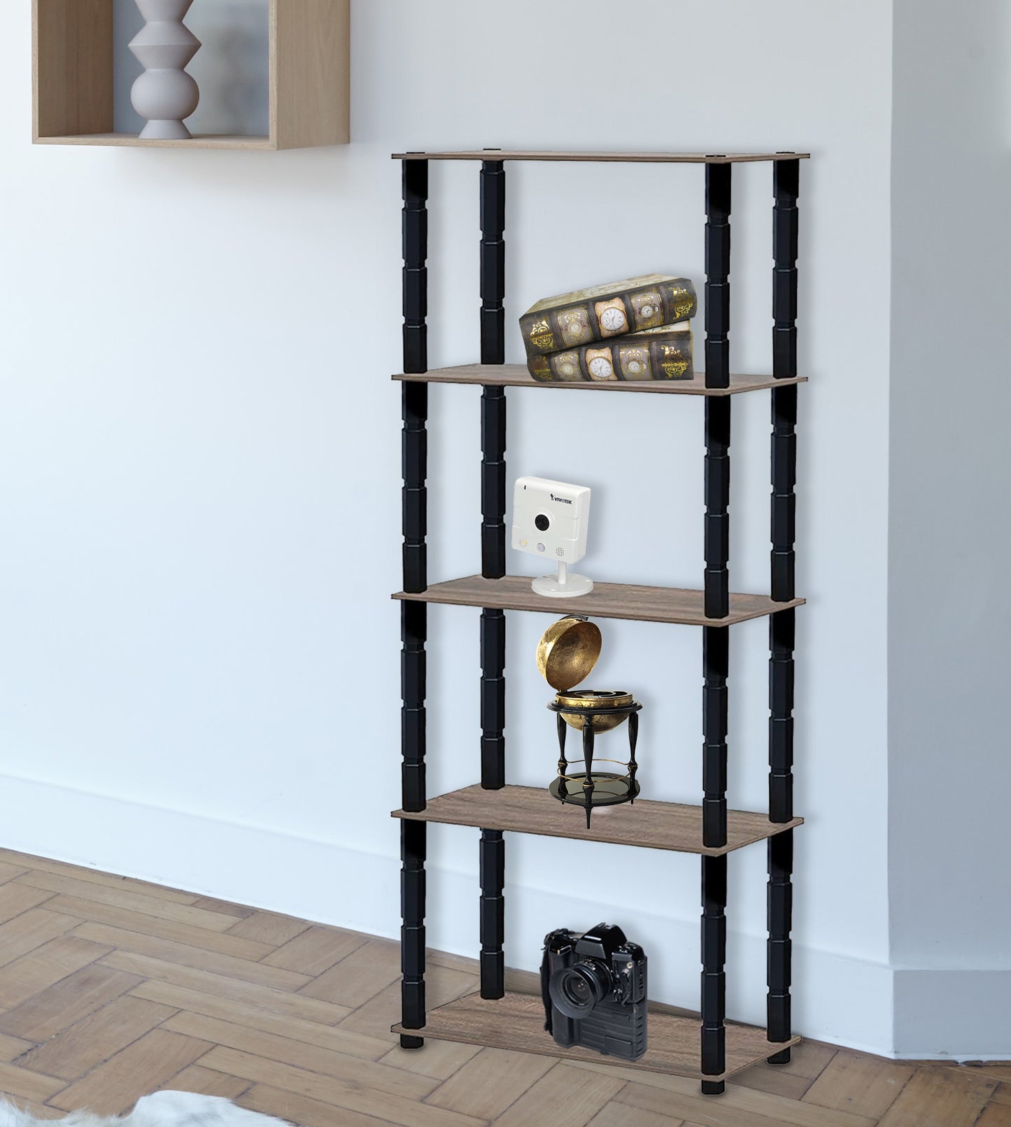 Turn-N-Tube 3/4/5 Tier Multipurpose Straight Shelf Home Storage Bookcase