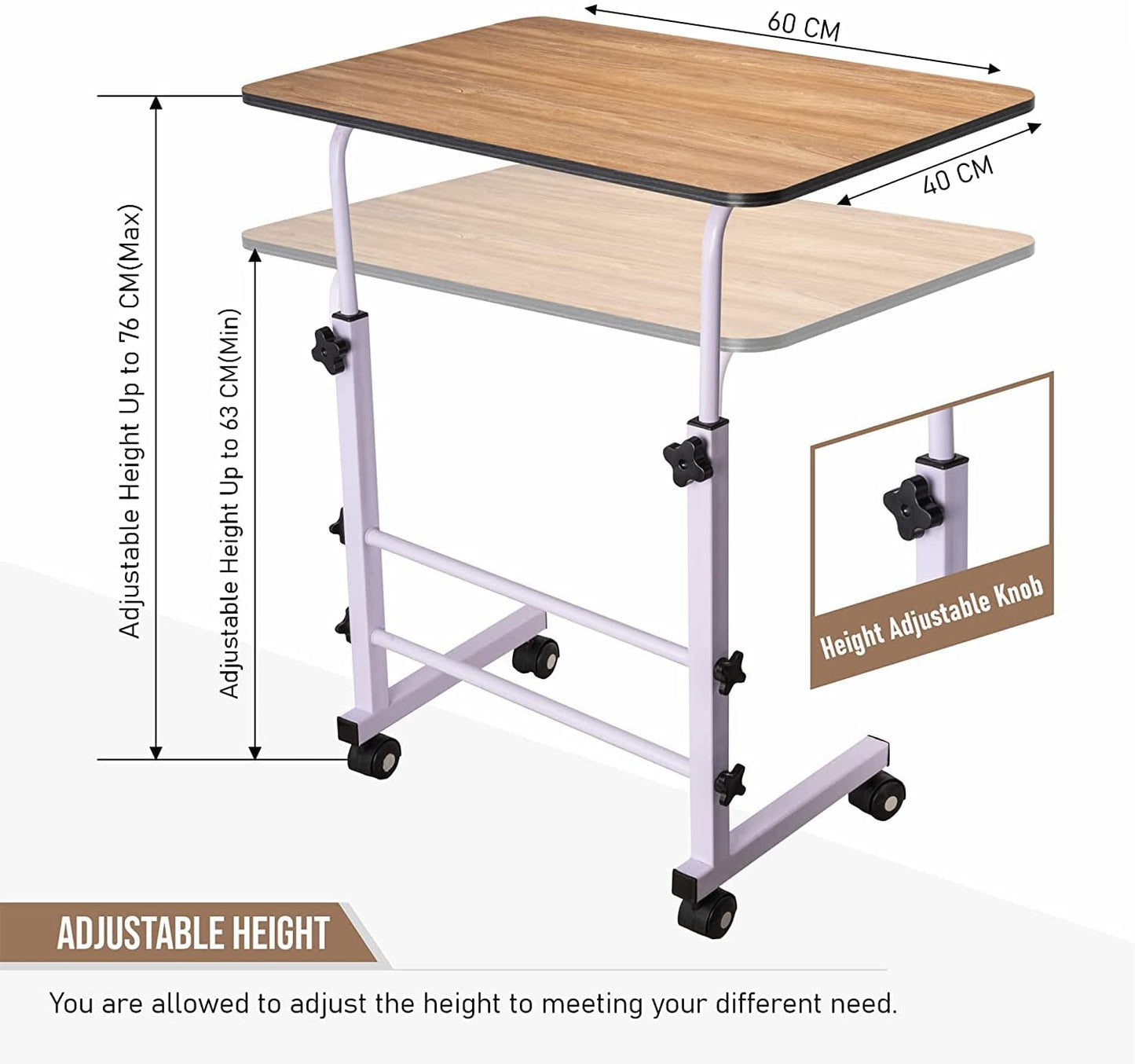 Adjustable Portable Laptop Table Notebook Desk Trolley Sofa Bed Tray Computer UK