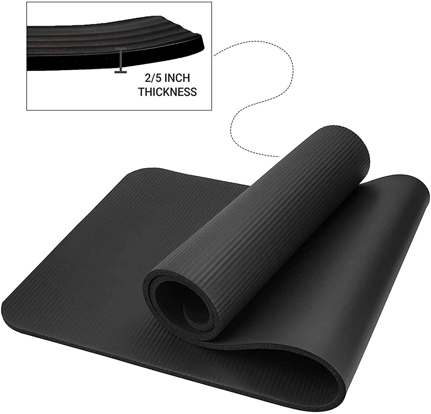 183 x 61 cm Yoga Mat 12mm Thick Gym Exercise Fitness Pilates Workout Mat Non Slip