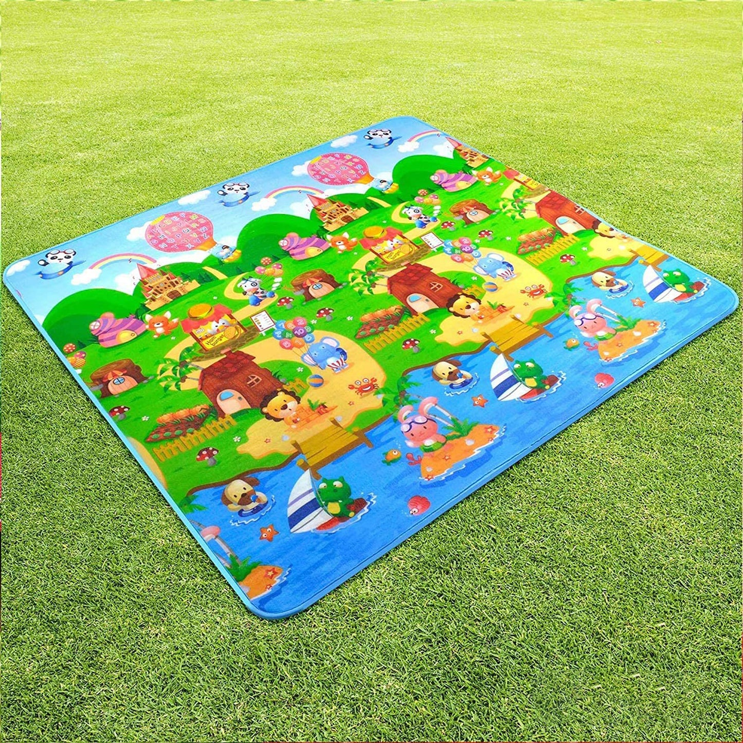 200cm X 180cm Play Mat 2 Sided Kids Crawling Educational Soft Foam Picnic Carpet