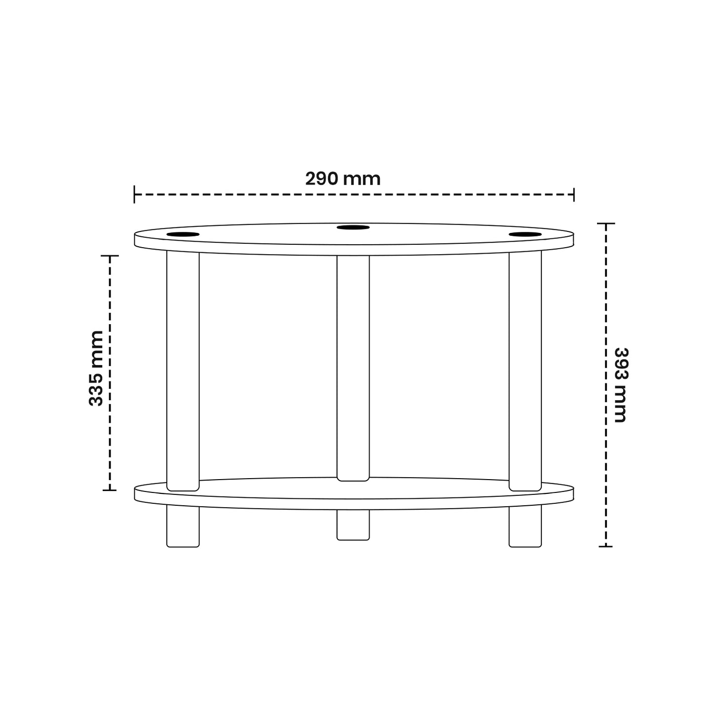 2 Tier Round DIY Standing Multipurpose Shelf For Living Room, Bed Room