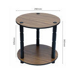 2 Tier Round DIY Standing Multipurpose Shelf For Living Room, Bed Room