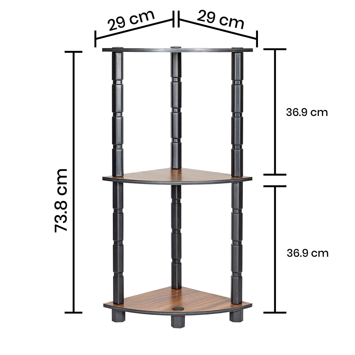 Turn-N-Tube 3 Tier Corner Shelf Storage Rack Organizer Display Bookshelf