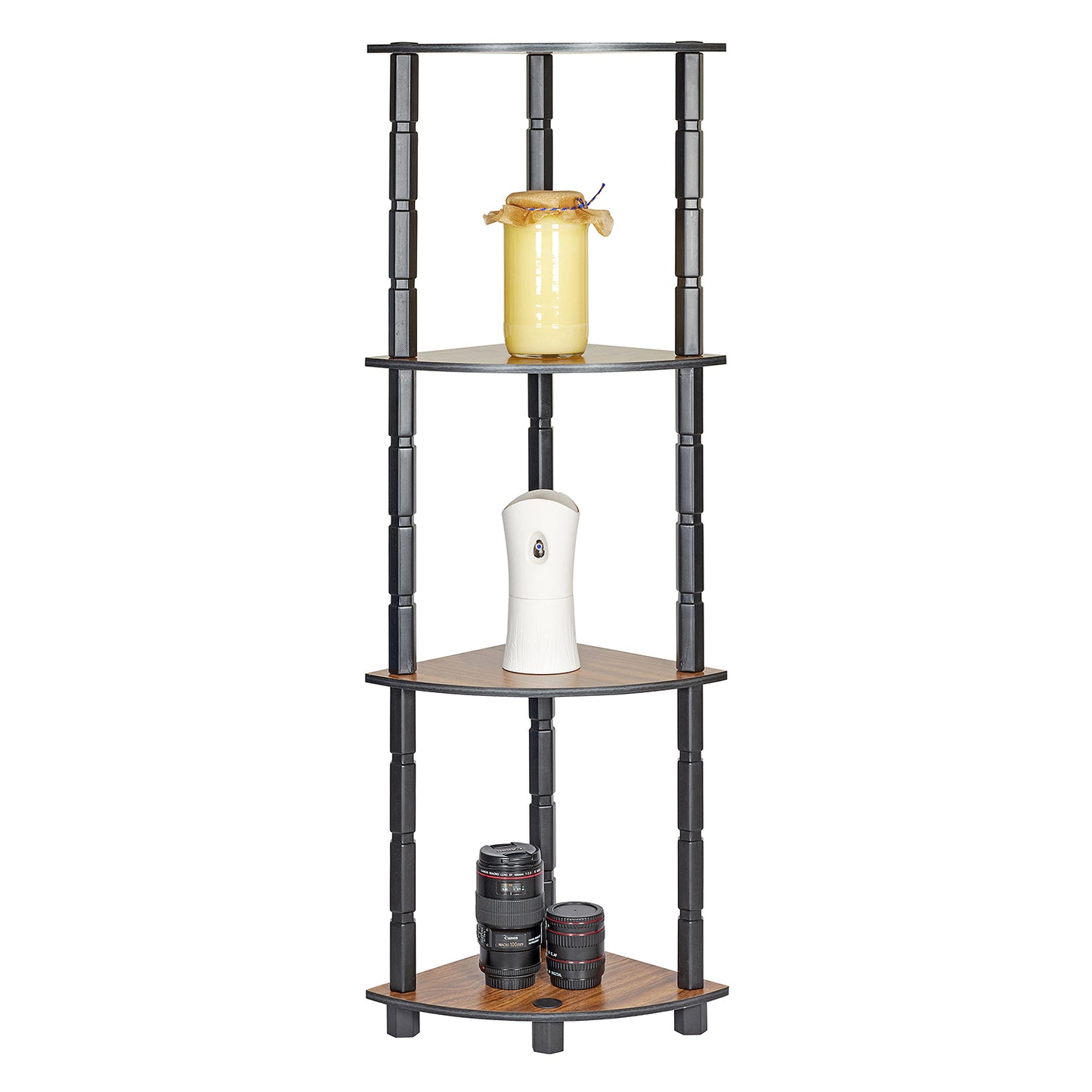 Turn N Tube 4 Tier Corner Shelf Multipurpose and Display with Utility Storage for Home