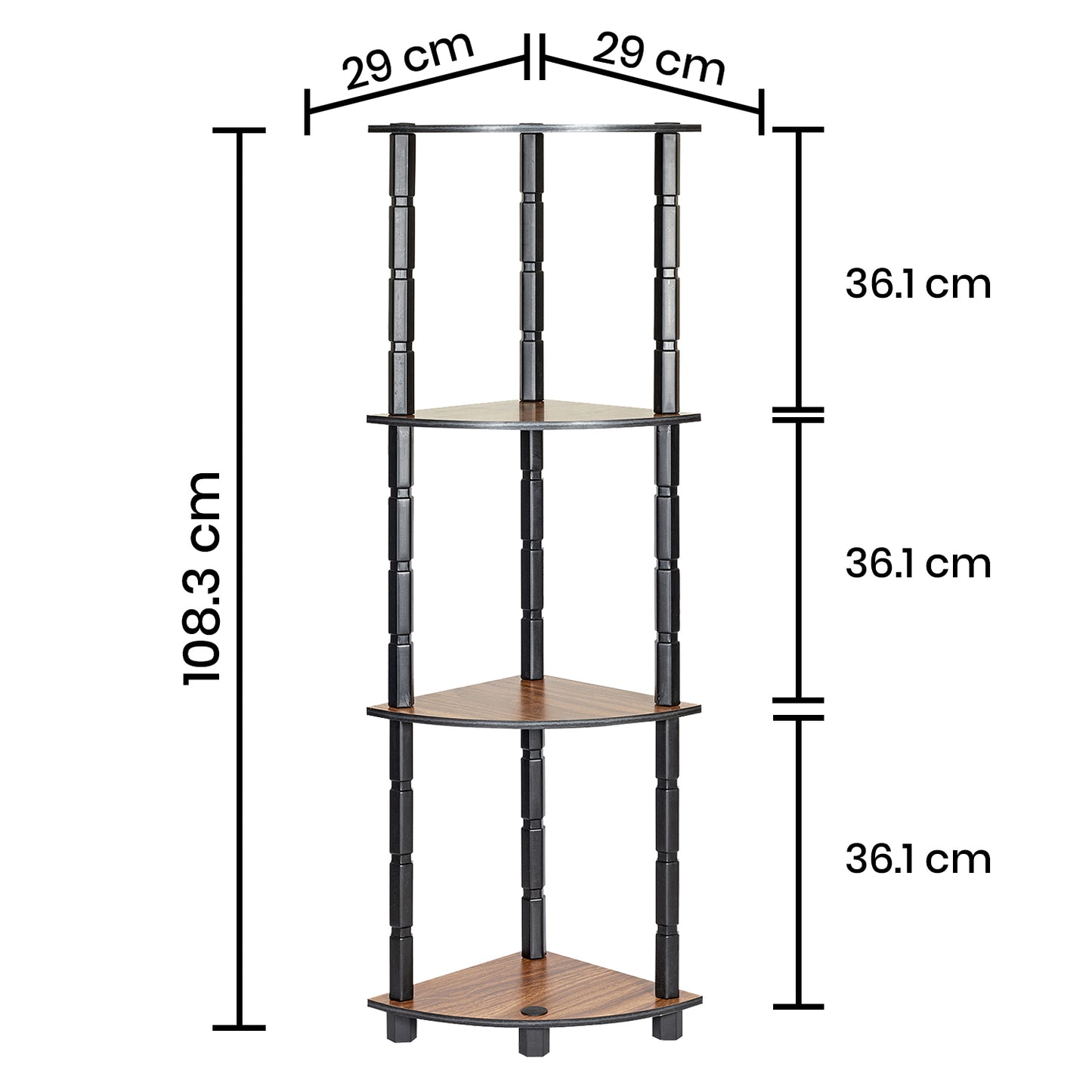 Turn N Tube 4 Tier Corner Shelf Multipurpose and Display with Utility Storage for Home