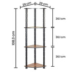 Turn N Tube 4 Tier Corner Shelf Multipurpose and Display with Utility Storage for Home