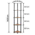 Turn-N-Tube 5 Tier DIY Corner Standing Multipurpose Wall Shelf For Living Room