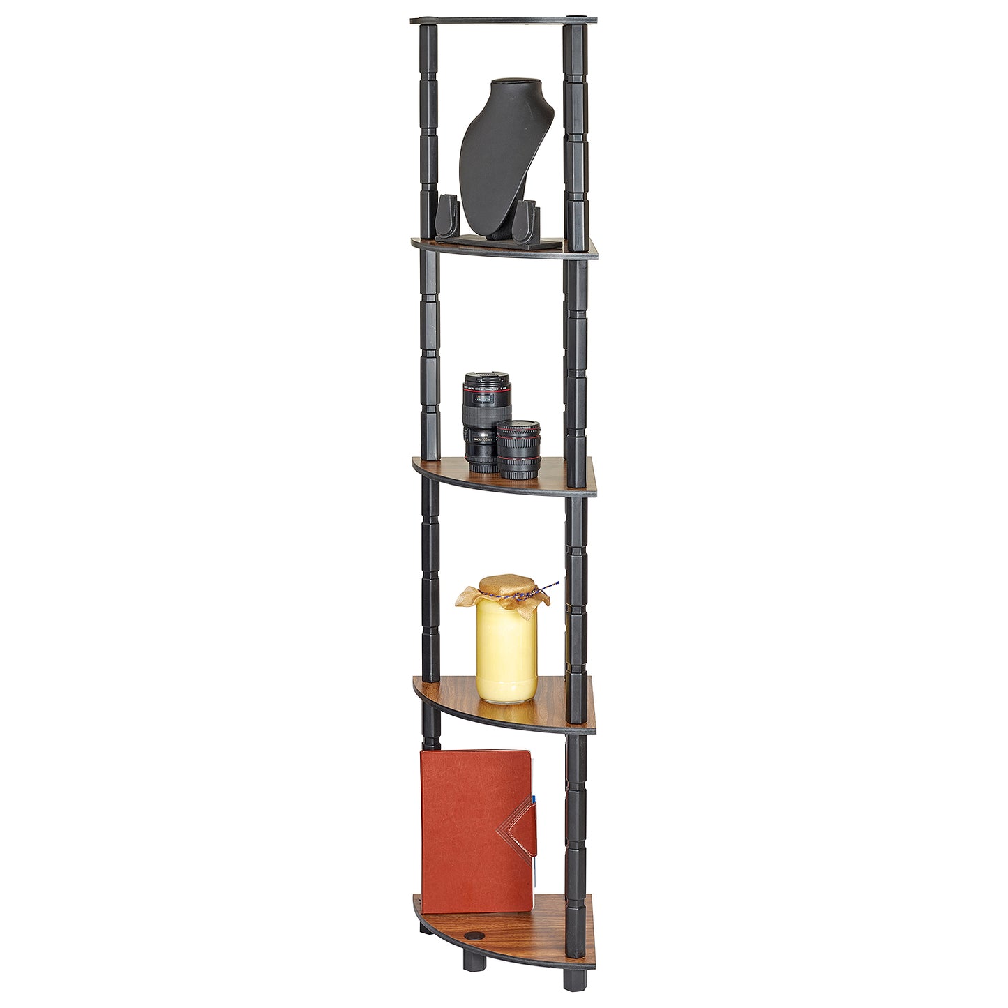 Turn-N-Tube 5 Tier DIY Corner Standing Multipurpose Wall Shelf For Living Room