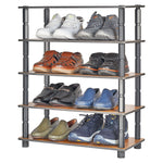 Turn-N-Tube 5 Tier Shoe Rack Shelf Organizer Storage wide Wooden Easy Assembly