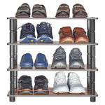 Turn-N-Tube 4 Tier Wooden Shoe Rack Storage Stand Organizer Vertical Shelf Unit