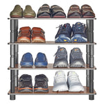 Turn-N-Tube 4 Tier Wooden Shoe Rack Storage Stand Organizer Vertical Shelf Unit