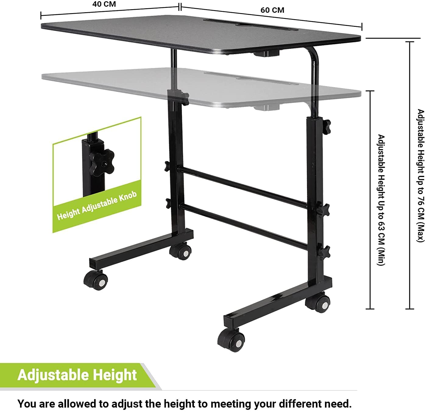 Laptop Table Stand Folding Desk Bed Computer Study Adjustable Portable Sofa Tray