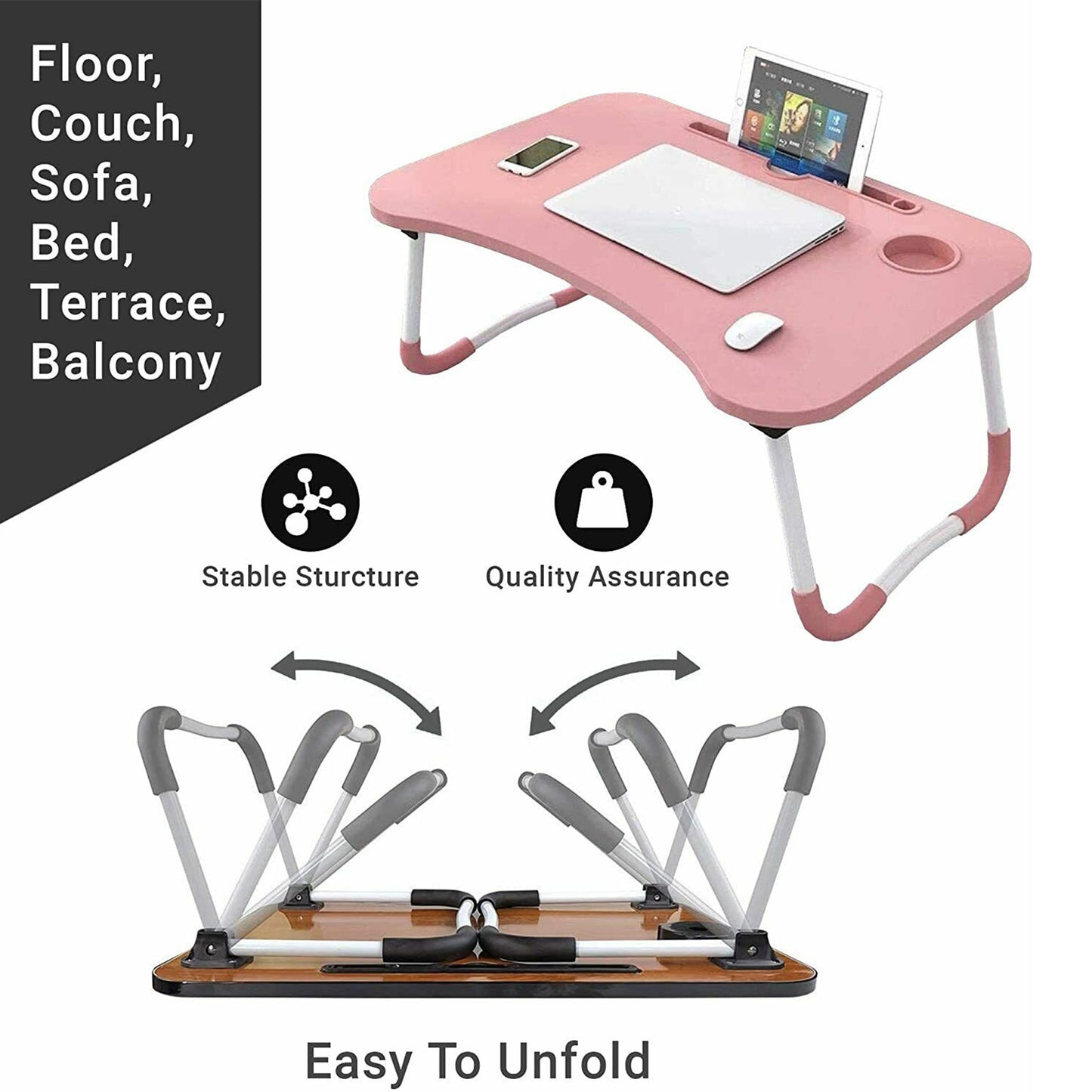 Foldable Laptop Bed Table Stand Computer Desk Sofa Lap Tray Foldable Portable