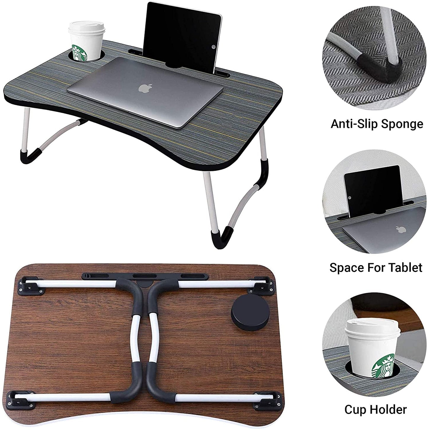 Foldable Laptop Bed Table Stand Computer Desk Sofa Lap Tray Foldable Portable