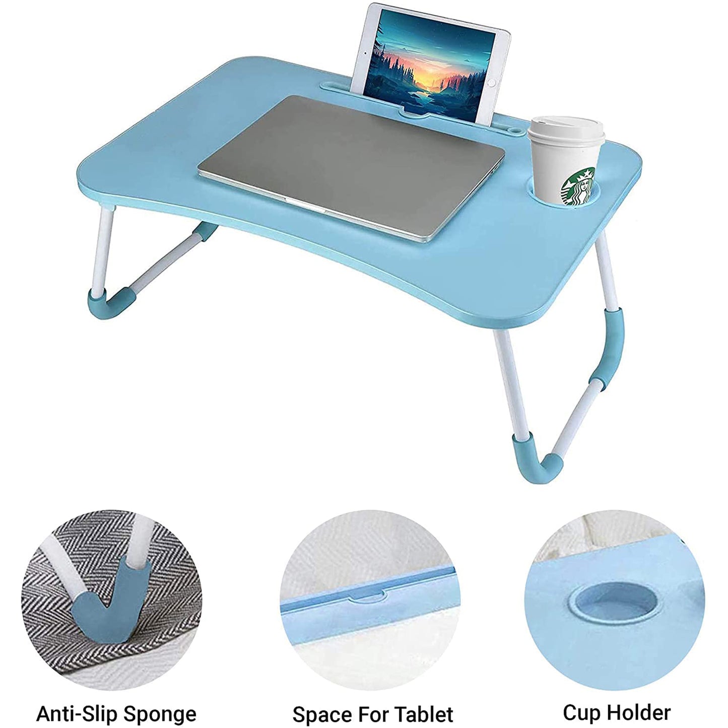 Foldable Laptop Bed Table Stand Computer Desk Sofa Lap Tray Foldable Portable