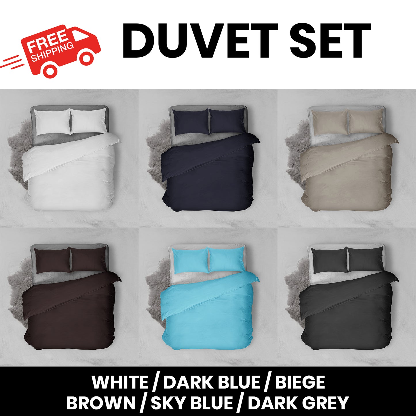 Duvet Set Soft Microfiber Duvet Cover with Pillowcases Bedding Bedroom Cover set