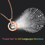 Projection 100 Languages I Love You Charm Pendant Necklace Valentine's Day Gift