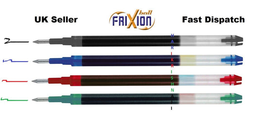 Pilot Frixion Erasable Roller Ball Pen 0.7 mm Fine Refill - Black Blue Red Green