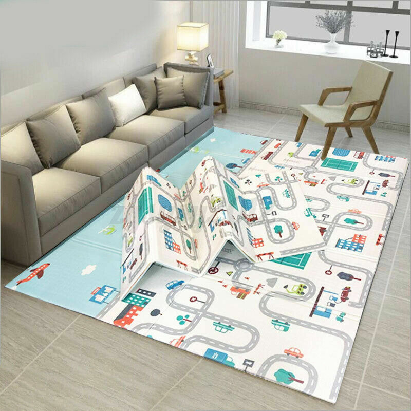 Play Mat 2 Side Baby Kids Crawling Soft Blanket Folding Waterproof Floor Carpet