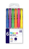 6 X Neon Gel Pens