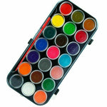 WATER COLOUR CHILDRENS KIDS 21 PAINT PALETTE & BRUSH SET ARTS & CRAFTS PAINTING