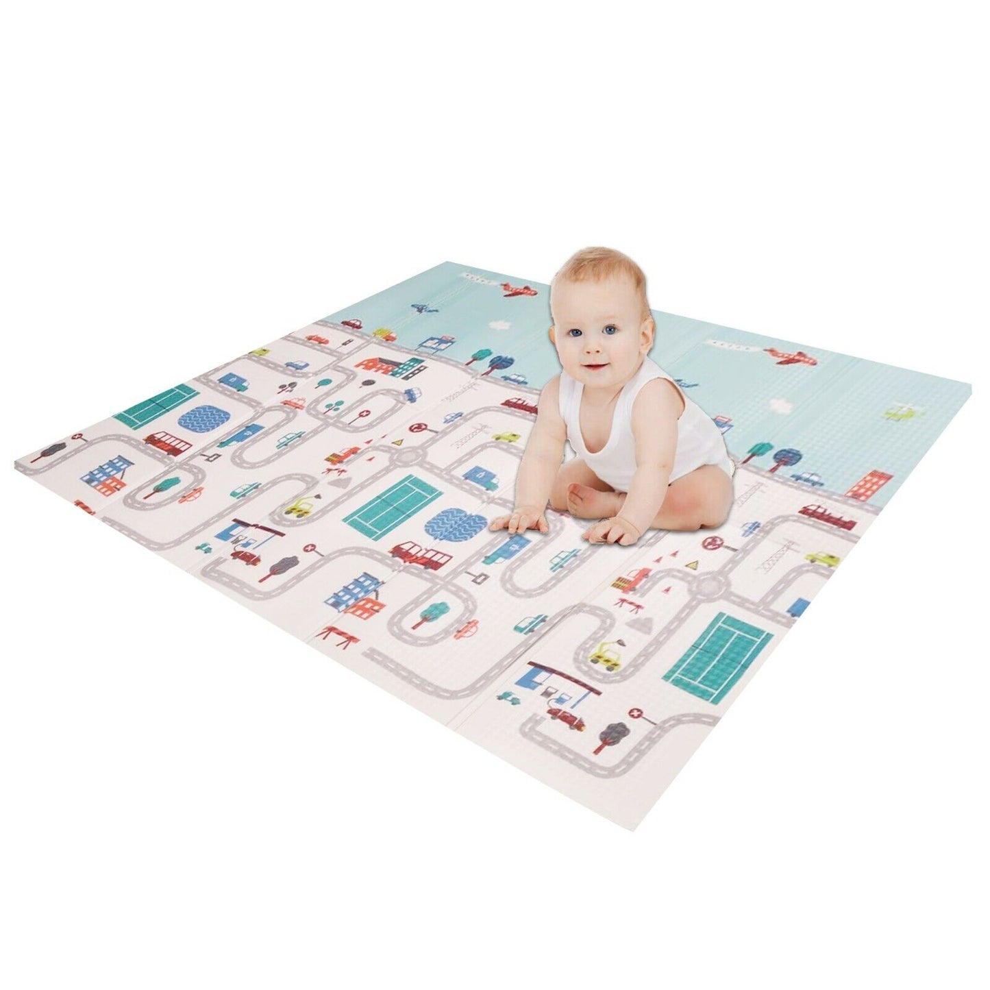 Play Mat 2 Side Baby Kids Crawling Soft Blanket Folding Waterproof Floor Carpet