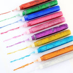 10 x Glitter Pens Children Children Kid Assorted Colour Cardmaking Craft Scrapbooking