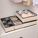 4 x Foldable undergarments Fabric Socks Ties Box Storage Organiser Drawer Dividers