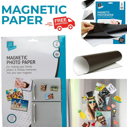 Pack Of 2 A4 Magnetic Photo Paper Printing Inkjet Gloss Create Printable Fridge Magnet