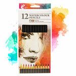 12 Watercolour Artist Pencils For Drawing Painting Sketching Art Water Colour UK