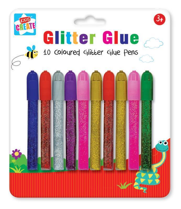 10 x Glitter Pens Children Children Kid Assorted Colour Cardmaking Craft Scrapbooking