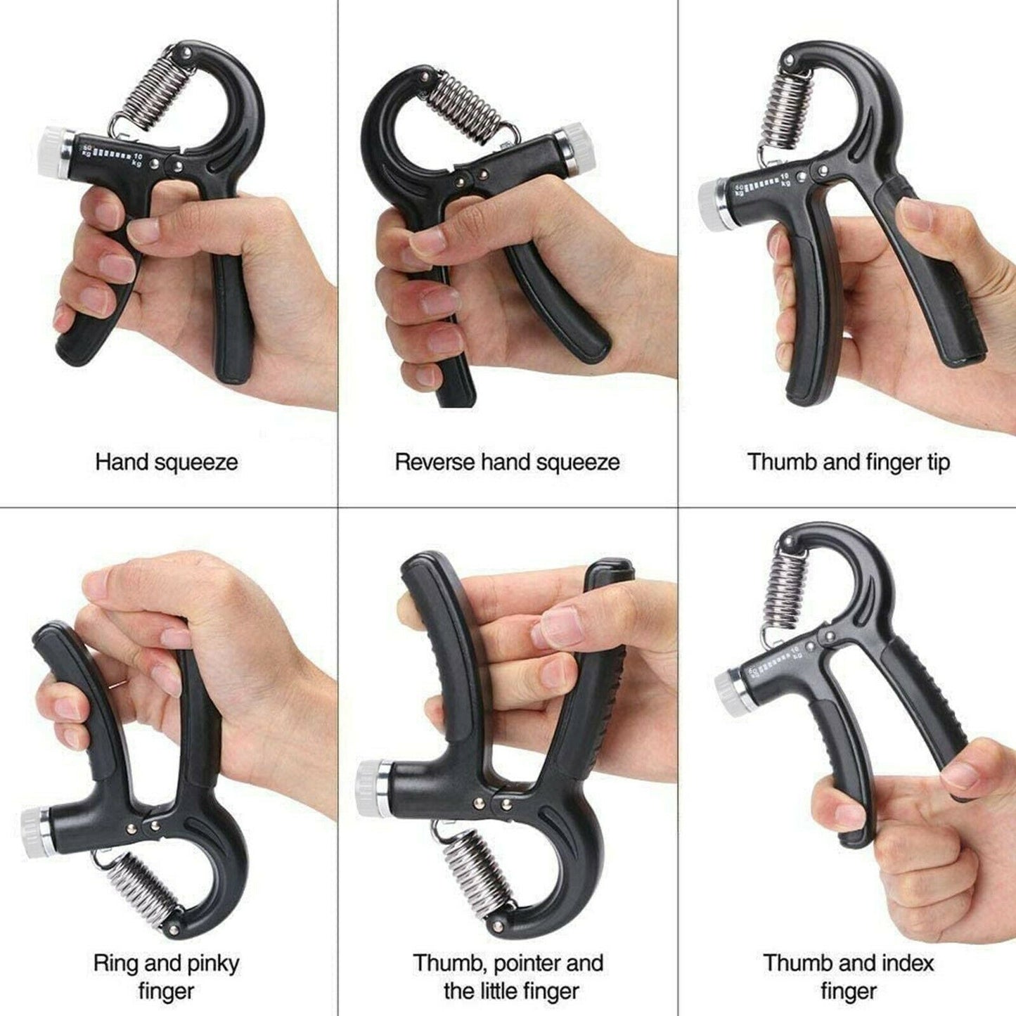 10-40KG Adjustable Hand Grip Strengthener Wrist Forearm Trainer Exerciser UK