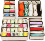 4 x Foldable undergarments Fabric Socks Ties Box Storage Organiser Drawer Dividers