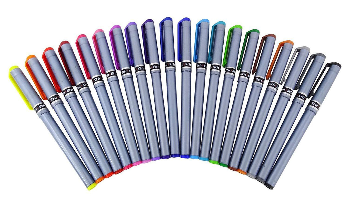 Stic Hi-Fi 20 Assorted Colour Pen Ink Fine Liner 0.5 pens set of 20 pens