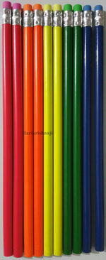 Neon Coloured HB Pencils With Rubber Tip School Childrens Kids Party Bag Filler