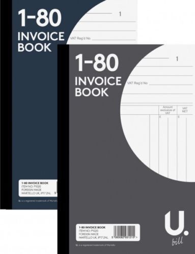 INVOICE, DUPLICATE, RECEIPT BOOK 1- 80,1-100 PAGES + 2 CARBON COPY