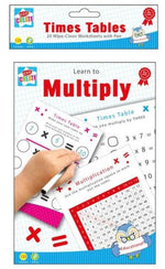 Educational Wipe Clean Books Writing Maths Spell Times Tables Worksheet Learn To