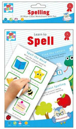 Educational Wipe Clean Books Writing Maths Spell Times Tables Worksheet Learn To