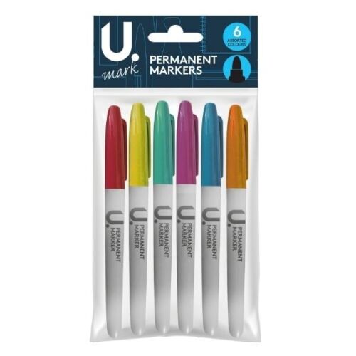 Permanent Markers Pens Pack Assorted Multi Colour Sharpe Fine Point Tip UK